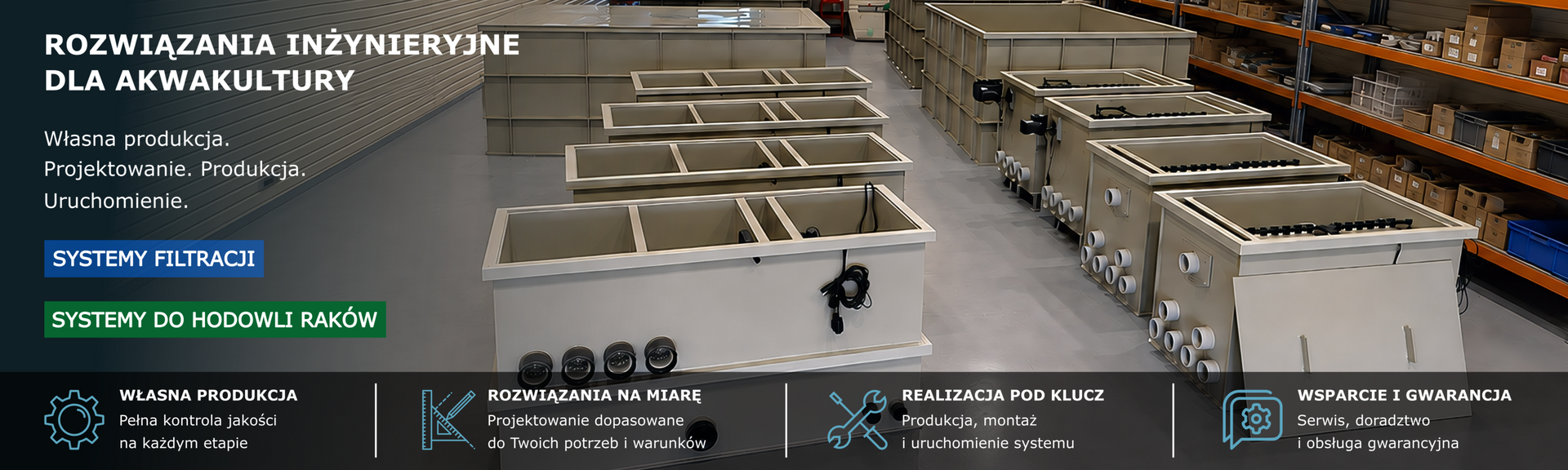 Sprzęt CrawTec dla akwakultury i systemów RAS