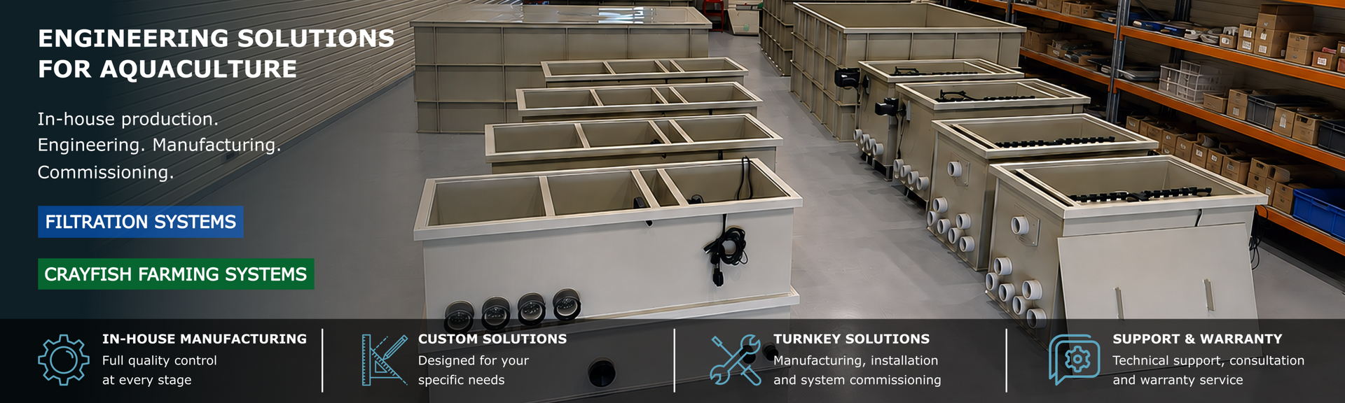 CrawTec equipment for aquaculture and RAS