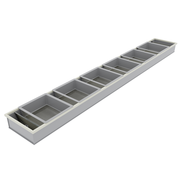 Trout hatchery for trout eggs with 6 boxes