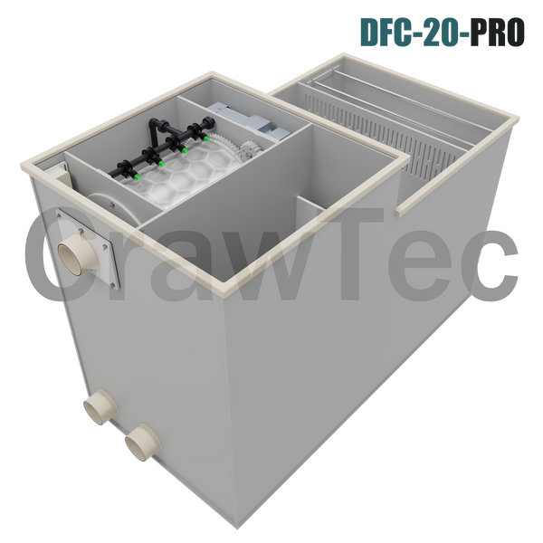 Kombinowany filtr bębnowy DFC-20-PRO (20 m&sup3;/h) z biofiltracją