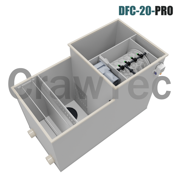 Kombinowany filtr bębnowy DFC-20-PRO (20 m&sup3;/h) z biofiltracją